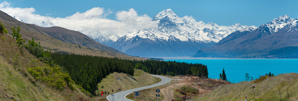 Aoraki a hora Mount Cook na Novém Zélandu